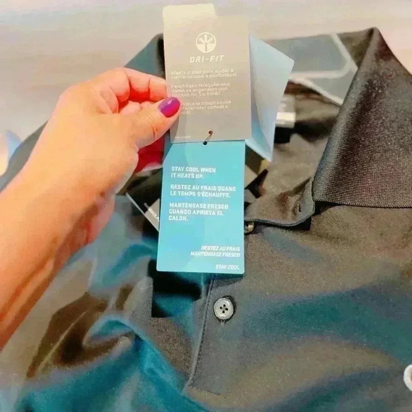 Men’s Nike Short Sleeve Dri-Fit Stay Cool Gray Polo Golf Shirt GEA SZ XXL - Picture 5 of 7